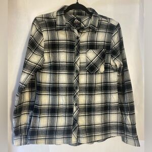 Men's Mountain Club Flannel Shirt Black White Size Medium